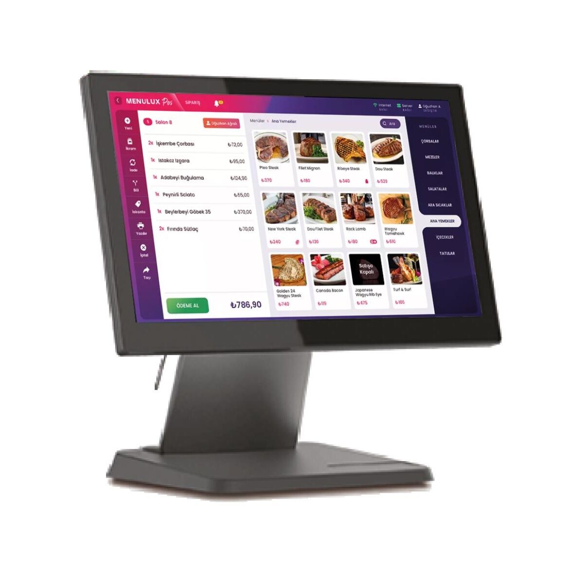 Spenta SP-185I Intel Core i5-5200U 8GB DDR3L RAM 128GB SSD Wi-Fi 18.5'' Kapasitif Dokunmatik Endüstriyel POS PC