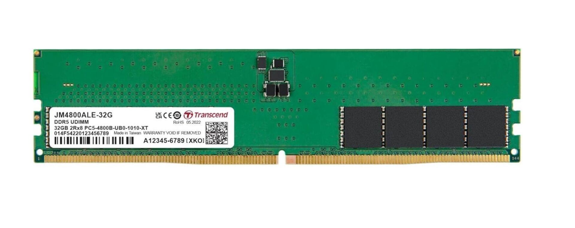 Transcend JetRam 16GB DDR5 4800MHz CL40 Unbuffered Long-DIMM Masaüstü RAM (JM4800ALE-16G)