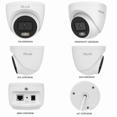 HiLook IPC-T229HA-LUF/SL 2MP 2.8mm Canlı Uyarı Sabit Turret IP Güvenlik Kamerası