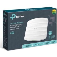 TP-LINK Omada EAP225 AC1350 Dual Band Wi-Fi 1xGbps RJ45 450Mbps/2.4GHz Tavan Tipi Access Point (PoE Adaptörü Dahil)