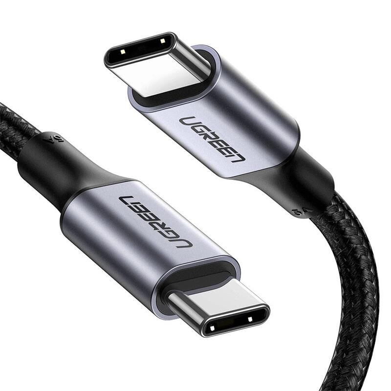UGREEN USB‑C to USB‑C 5 A 100 W QC/PD 3.1 Örgülü Hızlı Şarj & Data Kablosu 2 m Siyah (Model 90440) – 10 Gbps, 56 KΩ Güvenlik Dirençli