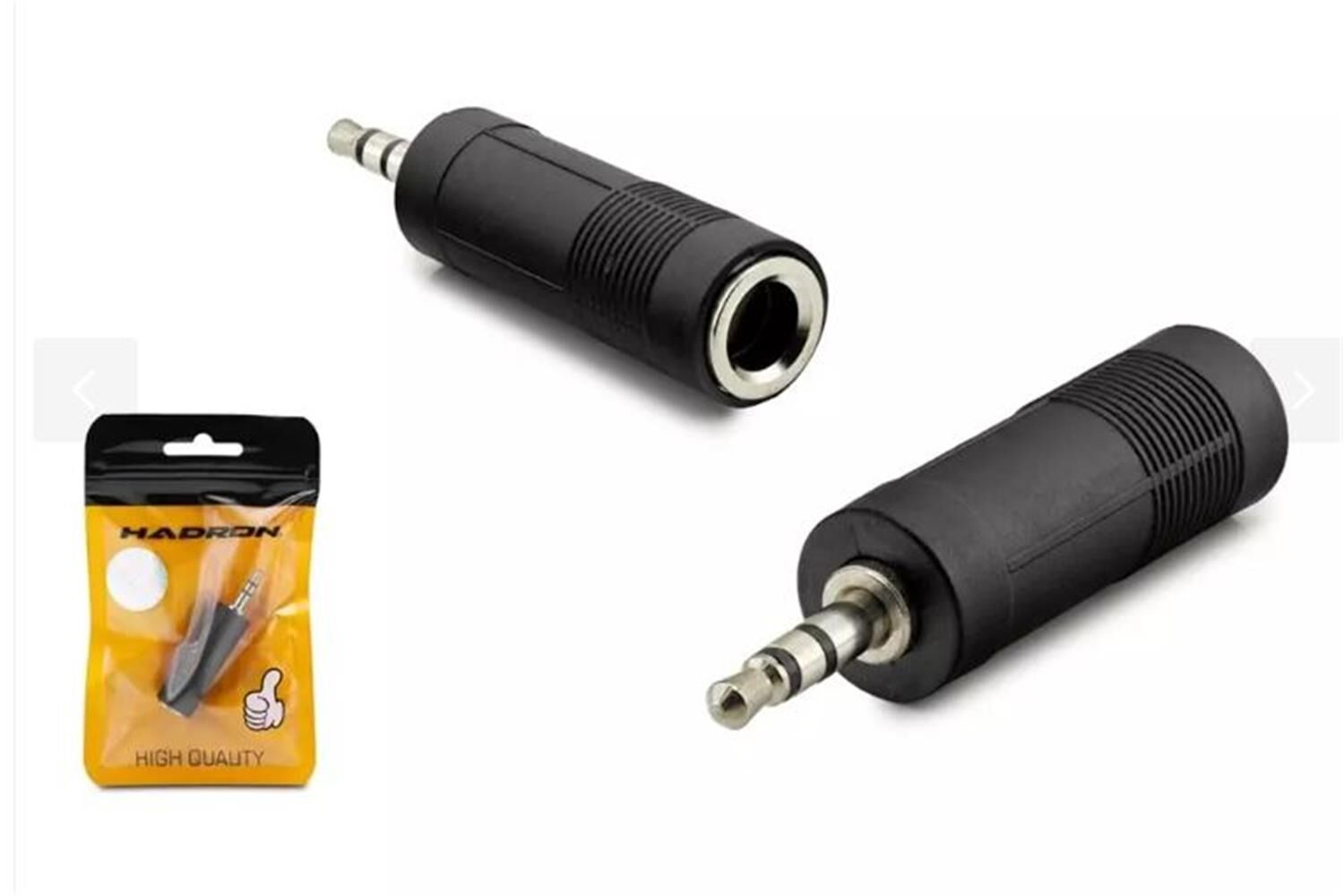 Hadron HDX1331 3.5mm Dişi to 6.5mm (6.35mm) Erkek Stereo Jack Çevirici Adaptör Siyah