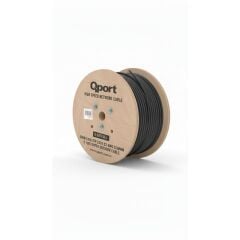 Qport Q-CATFULL 500m LSZH Cat6 Outdoor 23AWG 0.58mm %100 Bakır Siyah Kablo