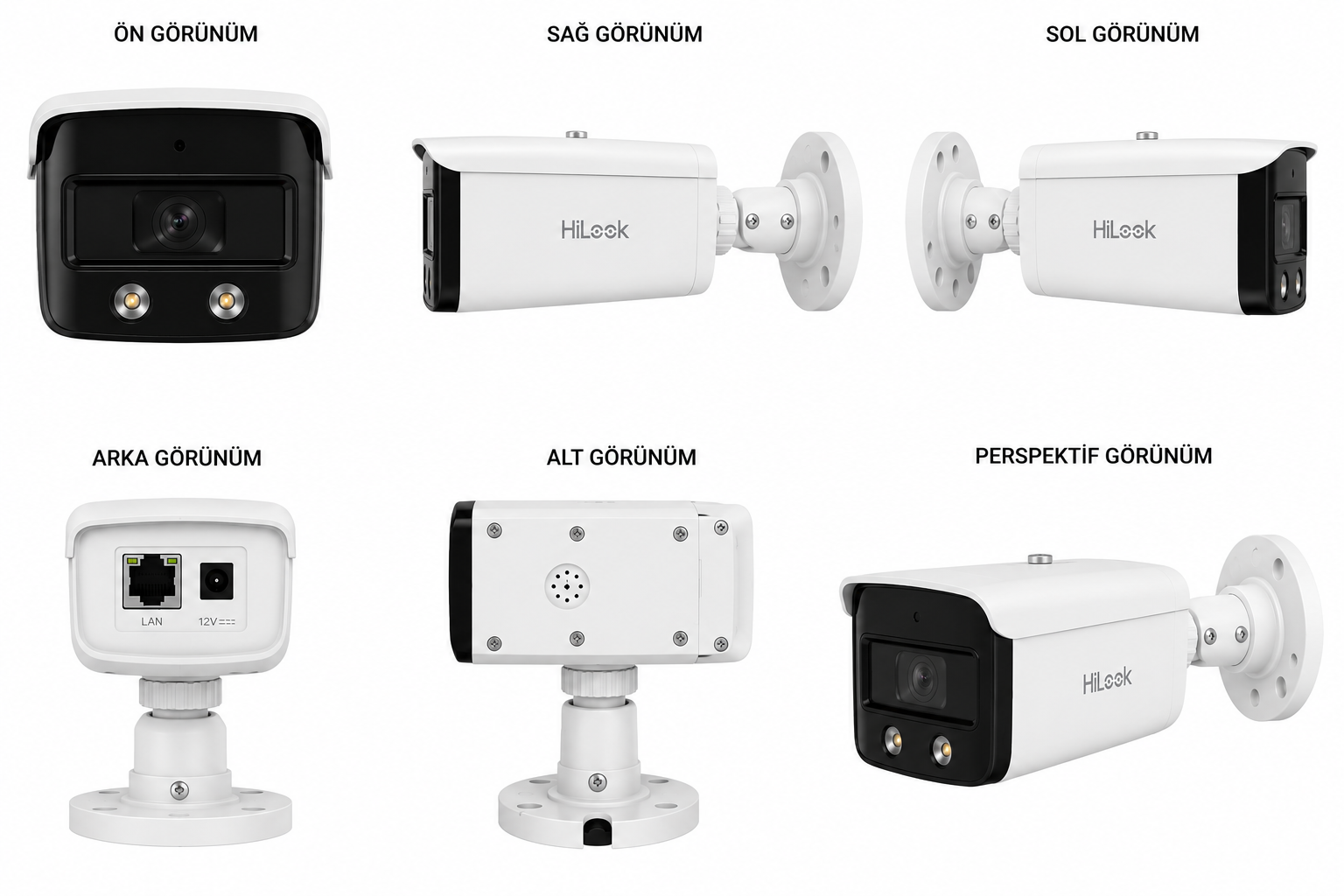 HiLook IPC-B460HAD-LUF/SL 6MP 2.8mm Akıllı Renkli Sabit Panoramik Bullet IP Güv. Kam.