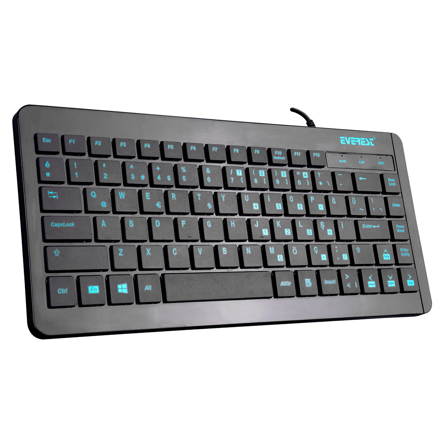 Everest KB-410 Mini Türkçe Q Siyah USB Kablolu Klavye
