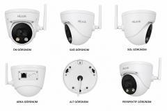 HiLook IPC-F120-LIDF/W(B) 2MP 2.8mm Wi-Fi Sabit Turret IP Güvenlik Kamerası