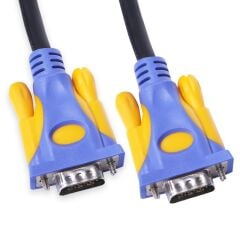 DARK DK‑CB‑VGAL1500 15 Metre VGA (Erkek‑Erkek D‑Sub 15 Pin) Çift Ferrit Core EMI/RFI Filtreli %100 Bakır Core Kablo – 1080p Ultra Net Görüntü