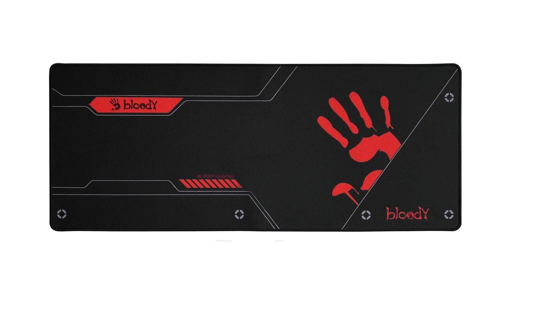 Bloody BP-50L Gaming Mouse Pad 750x300x3mm Kaymaz Taban Dikişli Kenar Kumaş Yüzey Siyah/Kırmızı