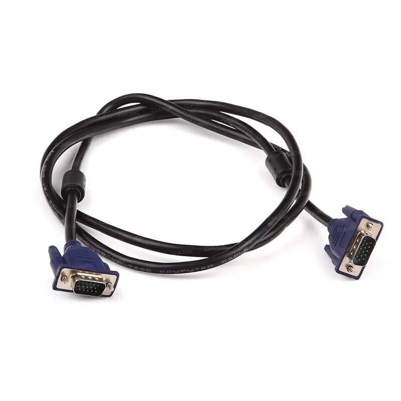 DARK DK‑CB‑VGAL150 1,5 Metre VGA (Erkek‑Erkek D‑Sub 15 Pin) Çift Ferrit Core EMI/RFI Filtreli %100 Bakır Core Kablo