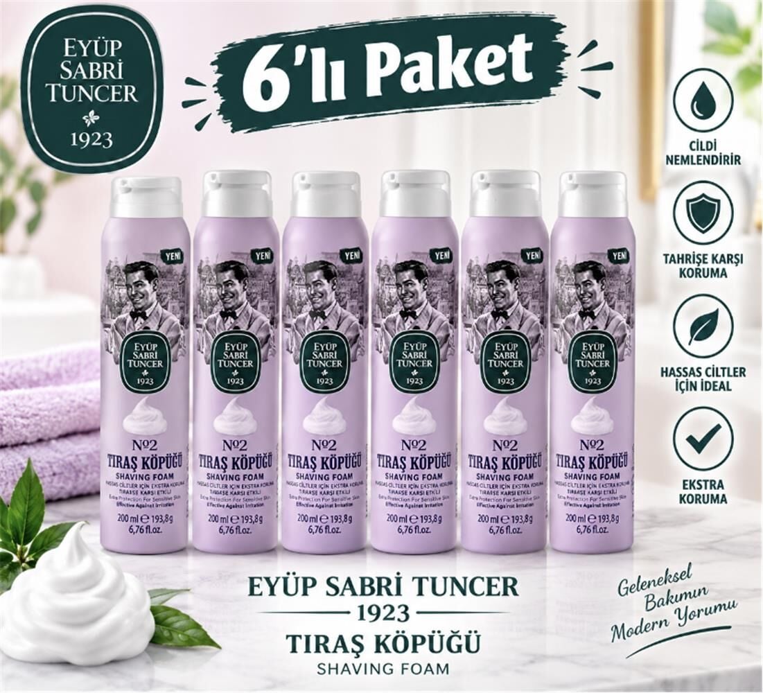 Eyüp Sabri Tuncer Tıraş Köpüğü No:2 - 200 ml 6lı Paket