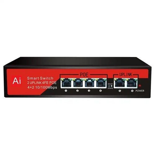EZCOOL EZ‑04PSE 4Port 10/100 Mbps Fast Ethernet PoE Switch 65W Toplam PoE Güç – Yönetilemez