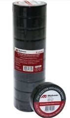 Mutlusan 0.13mm x 19mm x 10 Yard PVC İzole Elektrik Bandı Siyah 10'lu Paket (065133001019)