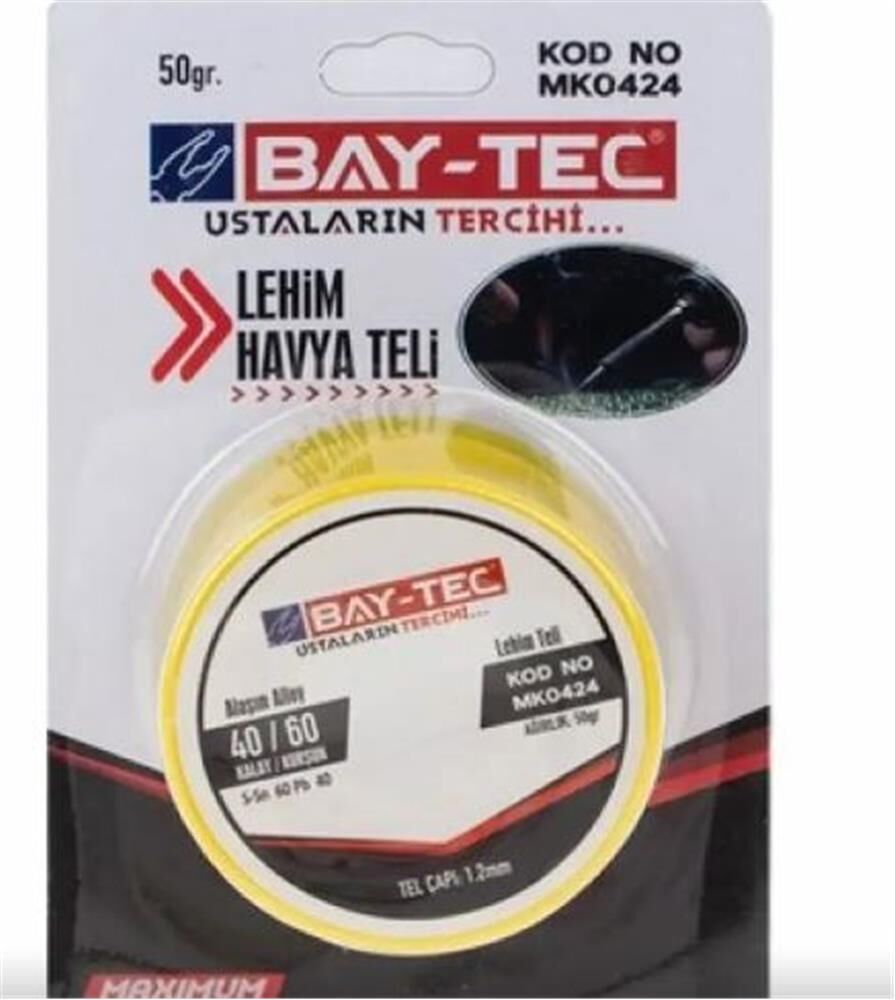 Bay-Tec MK-0424 Lehim Teli 50 Gram 1.2 mm Kalınlık (Tüp İçerisinde)