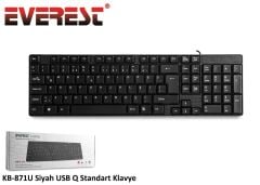 Everest KB-871U Siyah Q Usb Kablolu Standart 108 Tuşlu Klavye