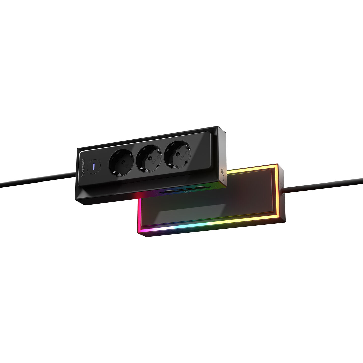 S-link PRZ05 3 Soketli 2 USB 2 Type-C PD20 2M 306 Joule Tam Bakır Gaming Siyah Akım Korumalı Priz