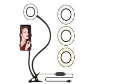 Asonic AS-SF100 3.6 inç Masaüstü Telefon Tutuculu YouTuber ve Makyaj Halka LED Işık