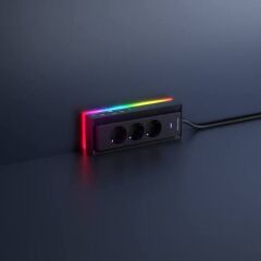 S-link PRZ05 3 Soketli 2 USB 2 Type-C PD20 2M 306 Joule Tam Bakır Gaming Siyah Akım Korumalı Priz