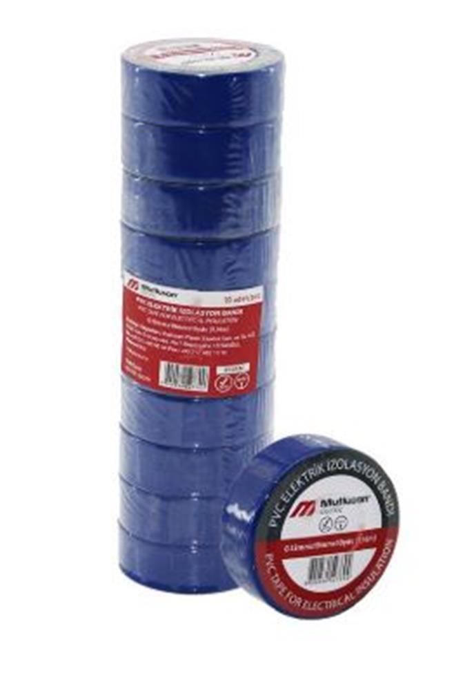 Mutlusan 10x19 mm İzole Elektrik Bandı 10'lu Paket - Mavi (065133131019)