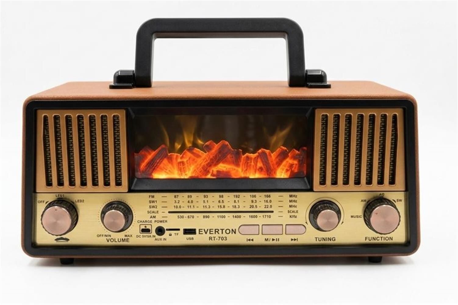 Everton RT-703 Bluetooth/FM/USB/TF/AUX Destekli Şarjlı Nostaljik Radyo