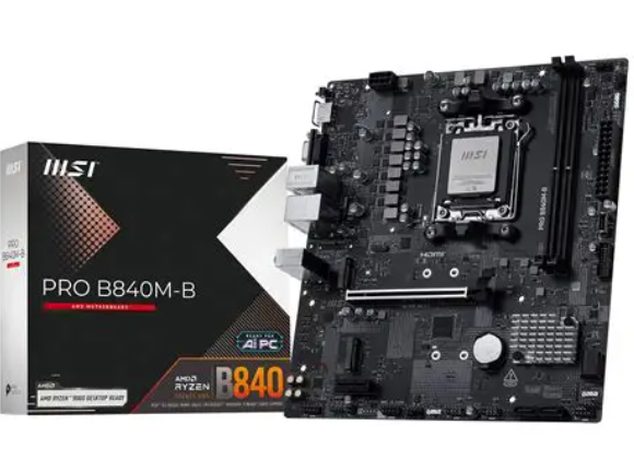 MSI PRO B840M-B AM5 DDR5 8000MHz(OC) HDMI VGA 2xM.2 USB 5Gbps 2.5G LAN mATX Anakart