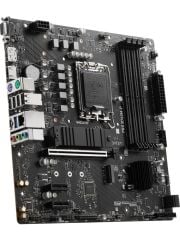 MSI PRO B760M‑P DDR5 LGA 1700 Intel B760 Soket 1700 DDR5‑6800 MHz OC 4x DIMM 256GB Maks PCIe 4.0 x16 2x PCIe 4.0 x1 2x M.2 USB 3.2 Gen 2 Type‑C HDMI DP VGA 1 G LAN mATX Anakart