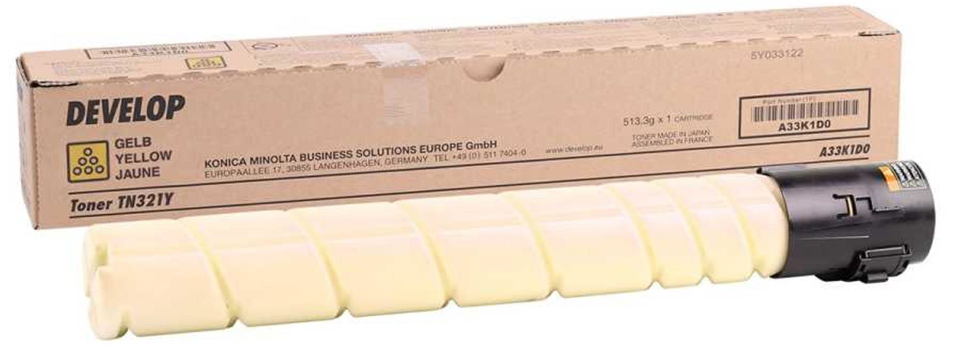 Develop TN-321Y Yellow (Sarı) Orijinal Fotokopi Toneri - Ineo +224, +284, +364 Uyumlu (25.000 Sayfa)