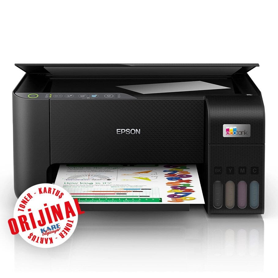 Epson EcoTank L3250 Wi-Fi Wi-Fi Direct Tarayıcı Fotokopi Renkli Mürekkep Tanklı A4 Çok Fonksiyonlu Yazıcı