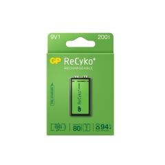 GP ReCyko 200 mAh 9V 6F22 NiMH Şarj Edilebilir Tekli Pil GP20R8HEM