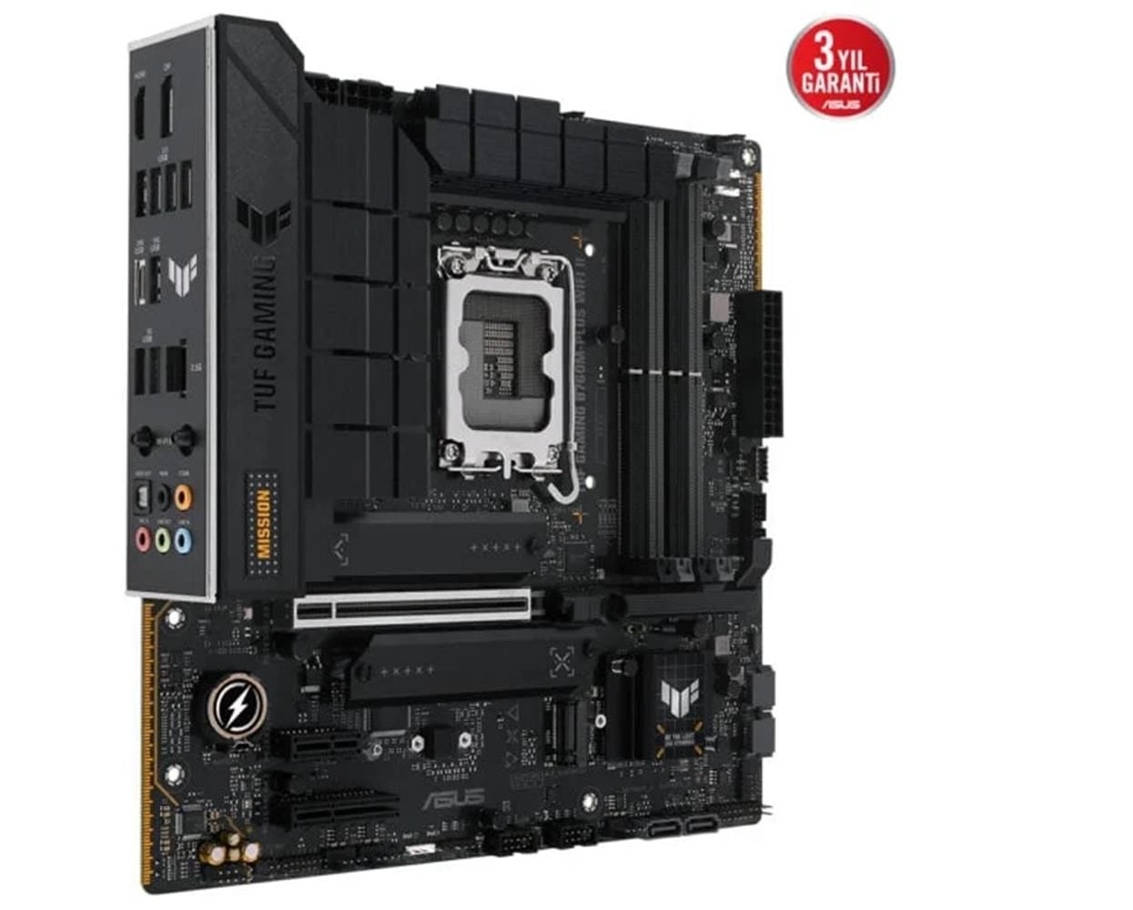 Asus TUF Gaming B760M‑PLUS WIFI II Intel B760 LGA1700 DDR5 7800 MHz (OC) 4×288‑Pin 192 GB mATX Anakart Wi‑Fi 6E Bluetooth 5.3 3×M.2 HDMI DisplayPort Realtek 2.5 Gb Ethernet