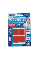Vodaseal Hazır Kesilmiş Şeffaf Çift Taraflı Montaj Bandı 12'li Paket