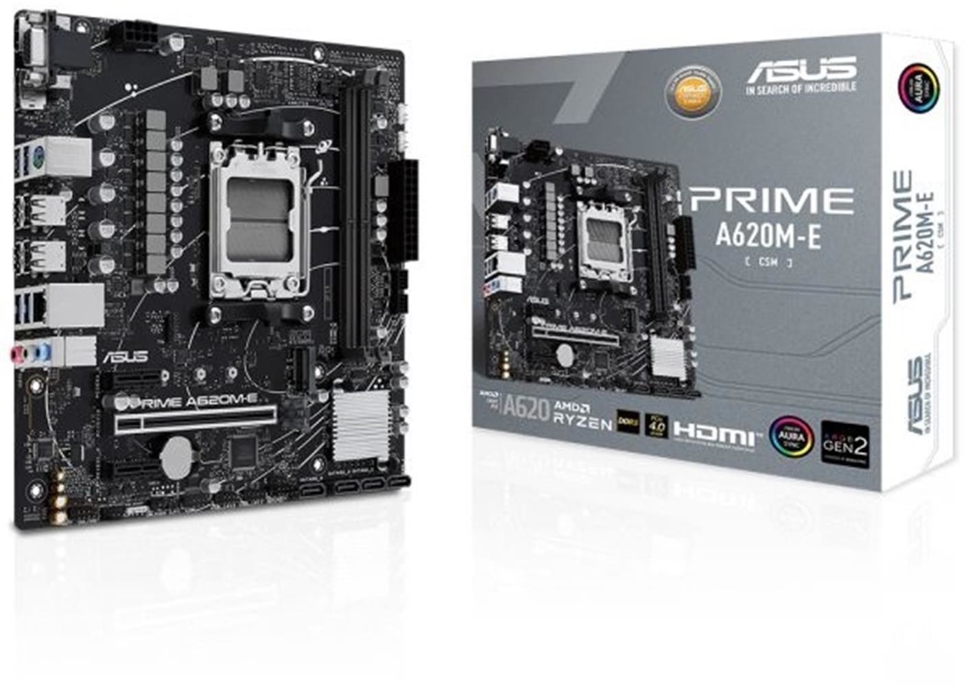 ASUS PRIME A620M‑E‑CSM AMD Socket AM5 6400 MHz OC Destekli RGB Aura Sync M.2 PCIe 4.0 micro‑ATX DDR5 96 GB Anakart