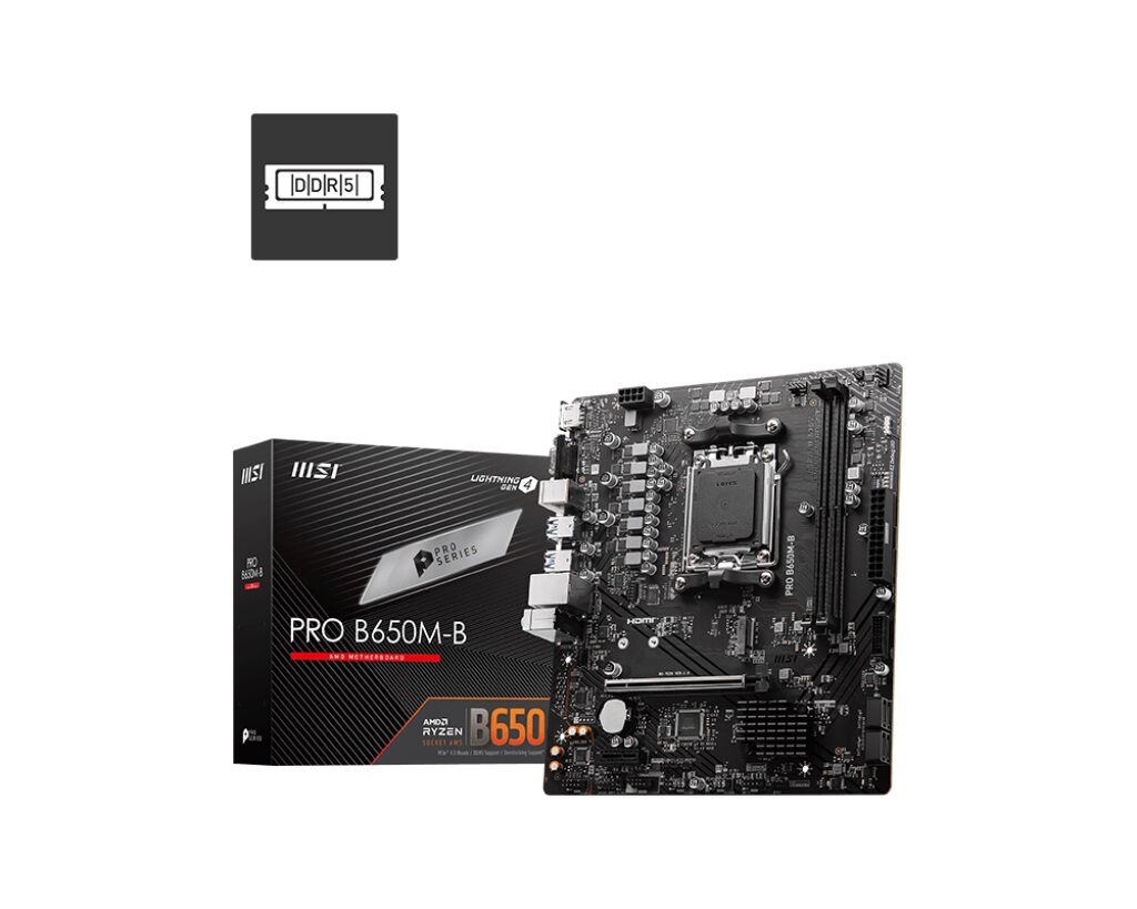 MSI PRO B650M-B AMD B650 Soket AM5 DDR5 6800MHz(OC) M.2 HDMI VGA mATX Anakart