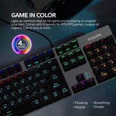 Philips SPK8404 Mekanik Gaming Oyuncu Klavyesi RGB LED Işık