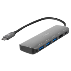 S-Link SWV-USBC030 HDMI 4K 30Hz Gri Metal Type-C to 3x USB 3.0 1x USB-C PD Şarj 6-in-1 Çoklayıcı Hub Adaptör