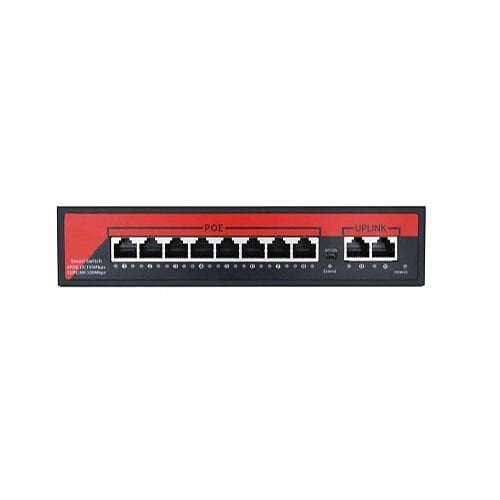 EZCOOL EZ-08PSF-FG 8 Port 8x10/100/1000Mbps Gigabit Ethernet PoE + 2x10/100/1000Mbps Gigabit Uplink Full Gigabit 120W IEEE 802.3af/at Unmanaged PoE Switch