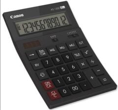 Canon AS-1200 12 Haneli Çift Güç Kaynaklı Masaüstü Hesap Makinesi - Siyah