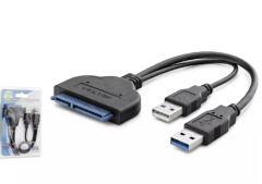 Hadron HDX7549 USB 3.0 to SATA III 2.5'' Hard Disk Çevirici Adaptör, Harici Güç Girişli, 4TB Destekli - Siyah