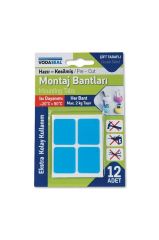 Vodaseal Hazır Kesilmiş Çift Taraflı Montaj Bandı 12'li Paket (Mavi-Beyaz)