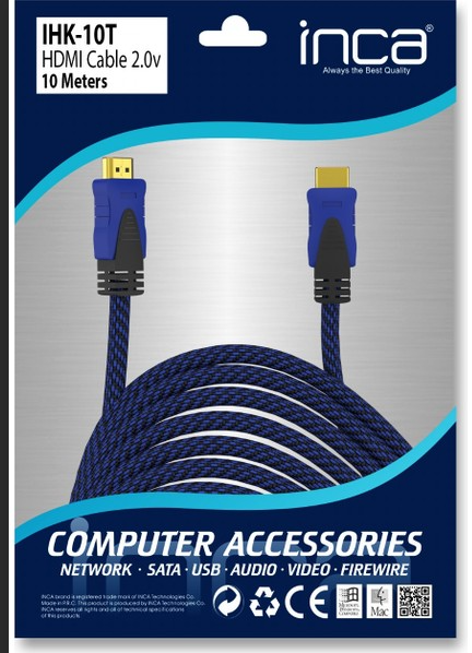 INCA IHK-10T 2.0V 10 m HDMI to HDMI Kablo 4K FHD Poşetli