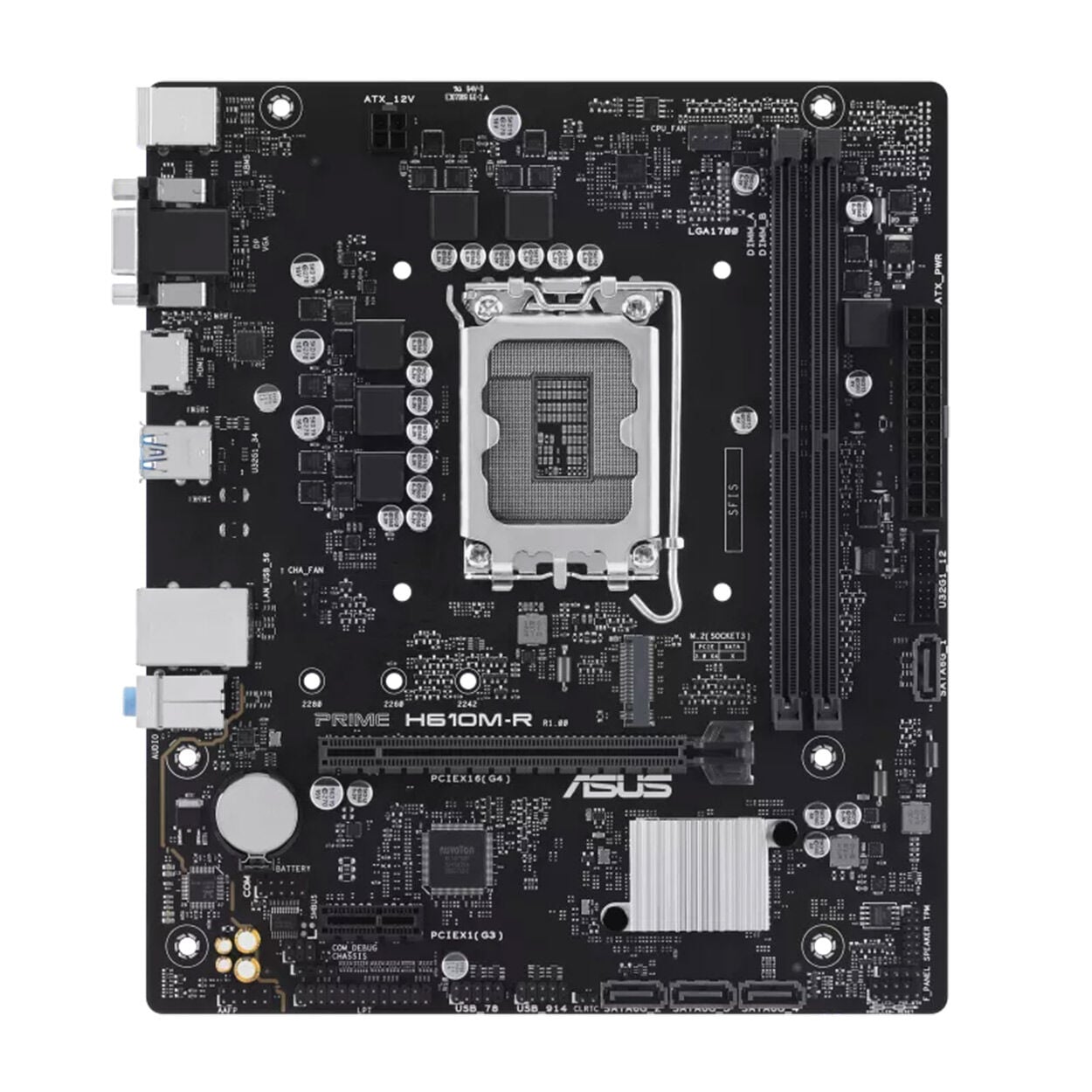 ASUS PRIME H610M-R-SI H610 LGA1700 DDR5 5600 DP HDMI VGA USB3.2 mATX-Beyaz Kutu