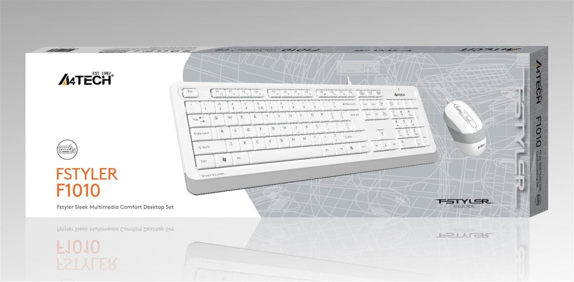 A4 Tech F1010 Q USB Beyaz FN-MM Klavye + Optik Mouse Set