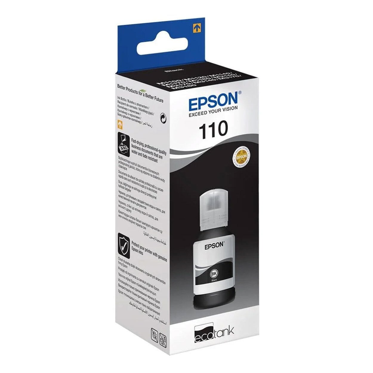 Epson 110 EcoTank Siyah (Black) Pigment Orijinal Şişe Mürekkep - 120ml - C13T03P14A