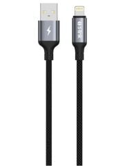 S-link Armor UL-01 12W 1.2m USB to Lightning PD Örgülü Metal Başlıklı Siyah Hızlı Şarj Kablosu