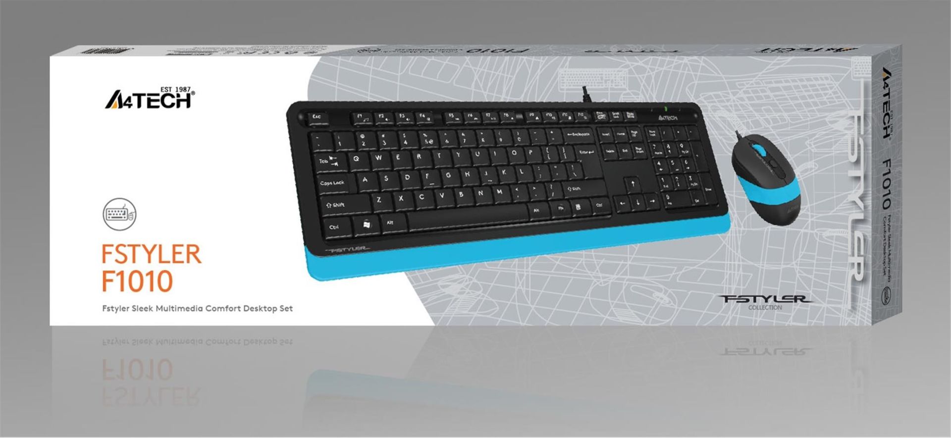 A4 Tech F1010 Q USB Mavi FN-MM Klavye + Optik Mouse Set