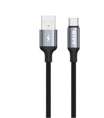 S-link Armor UC-01 12W 1.2m USB to Type-C PD Örgülü Metal Başlıklı Siyah Hızlı Şarj Kablosu