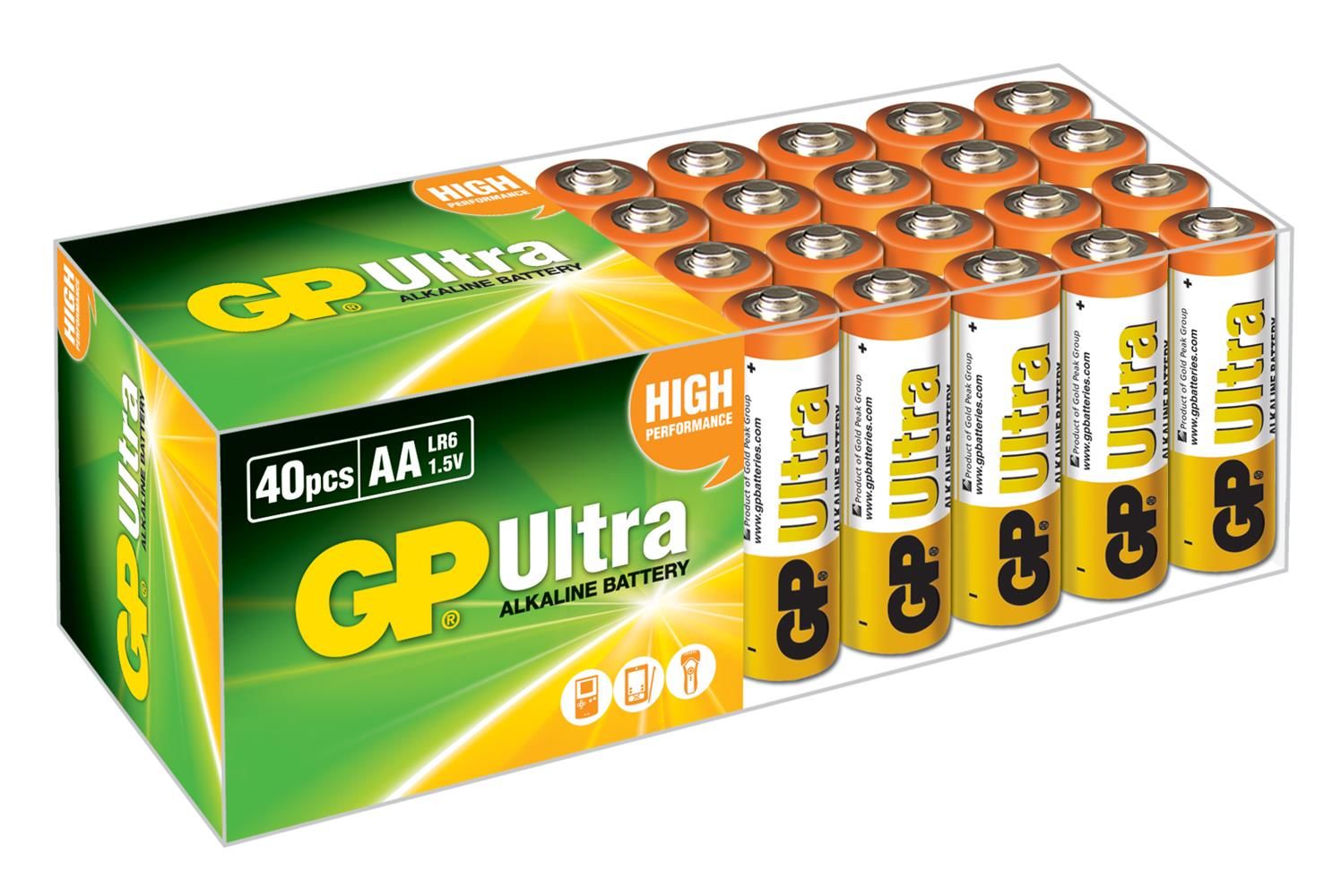 GP G-Tech LR6 AA Ultra Alkalin 1.5V Kalem Pil - 40'lı Paket (GP15AU-2B40)