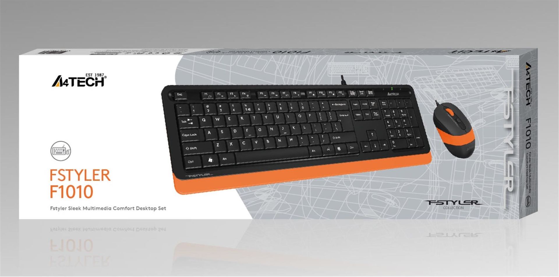 A4 Tech F1010 Q USB Turuncu FN-MM Klavye + Optik Mouse Set