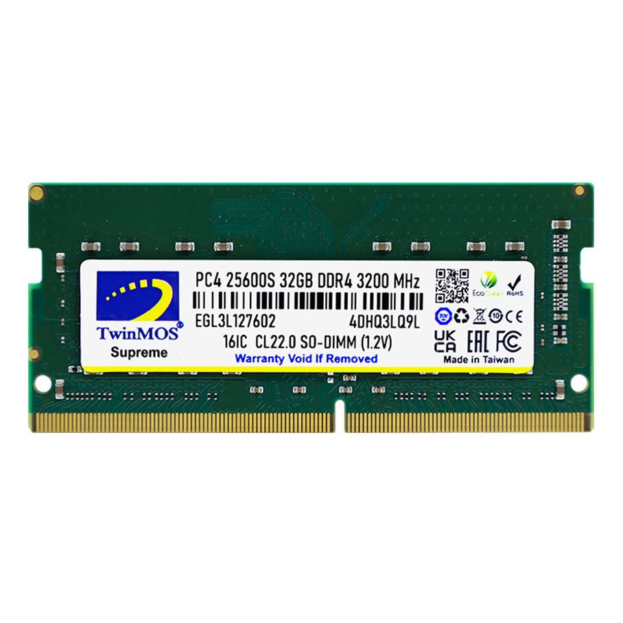 TwinMOS 32GB DDR4 3200MHz CL22 1.2V SODIMM Notebook RAM