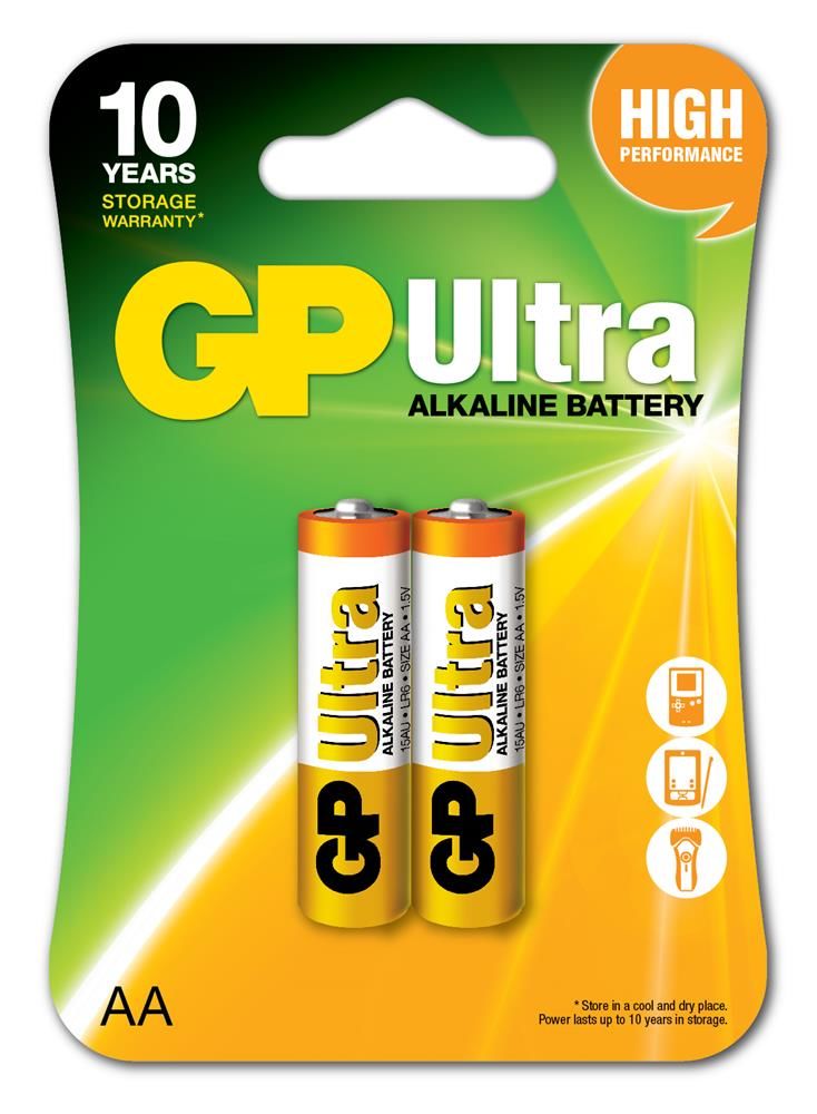 GP Ultra G-Tech LR6 AA 1.5V Alkalin Kalem Pil 2'li Paket GP15AU-U2