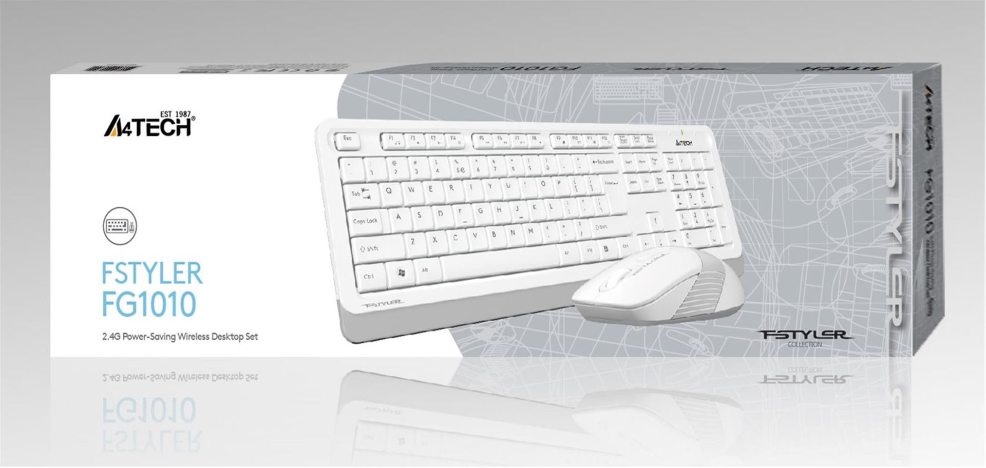 A4 Tech FG1010 2.4G Beyaz Q Fn-Mm Klavye + Optik Mouse Set